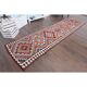 1970s Vintage Turkish Hand-Knotted Wool Cotton Red Runner Rug 93x355