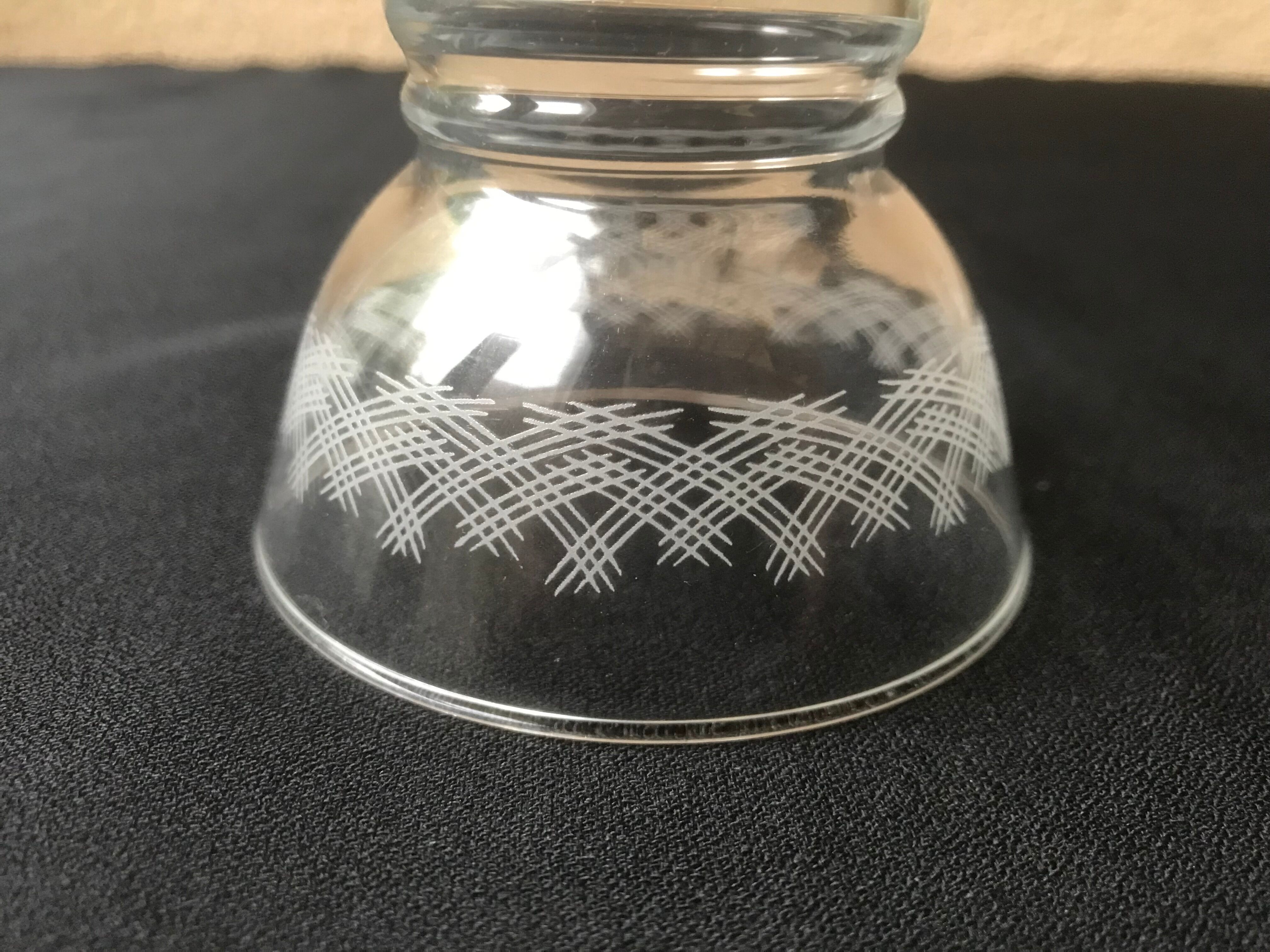 Lot of 16 glass cups vintage 60 glass pressed engraved