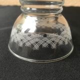 Lot of 16 glass cups vintage 60 glass pressed engraved