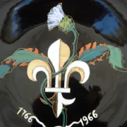 Decorative plate Longwy commemoration of the reunification of Lorraine