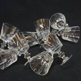 10 verres a pied a digestif en cristal cristallin de portieux taillé