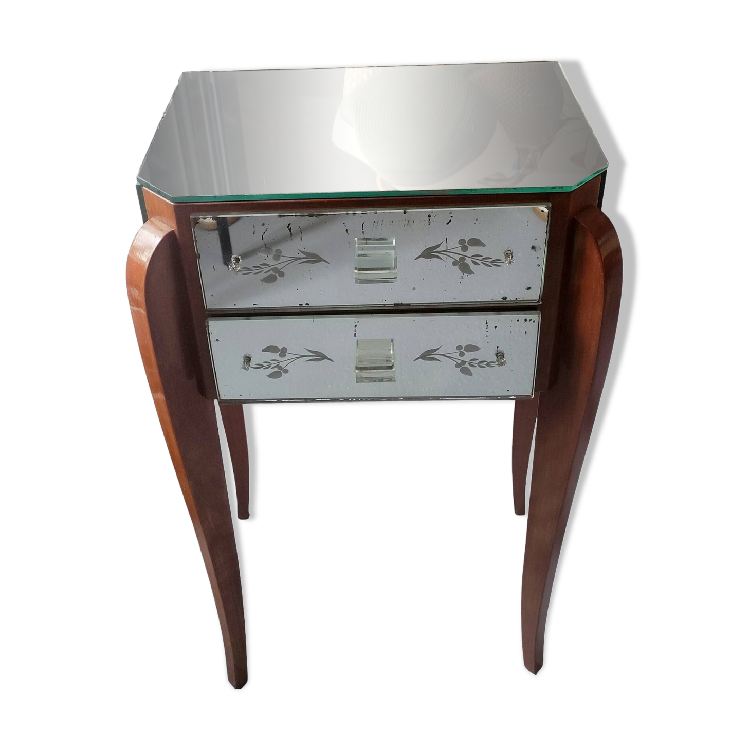 Art Deco mirrored bedside table
