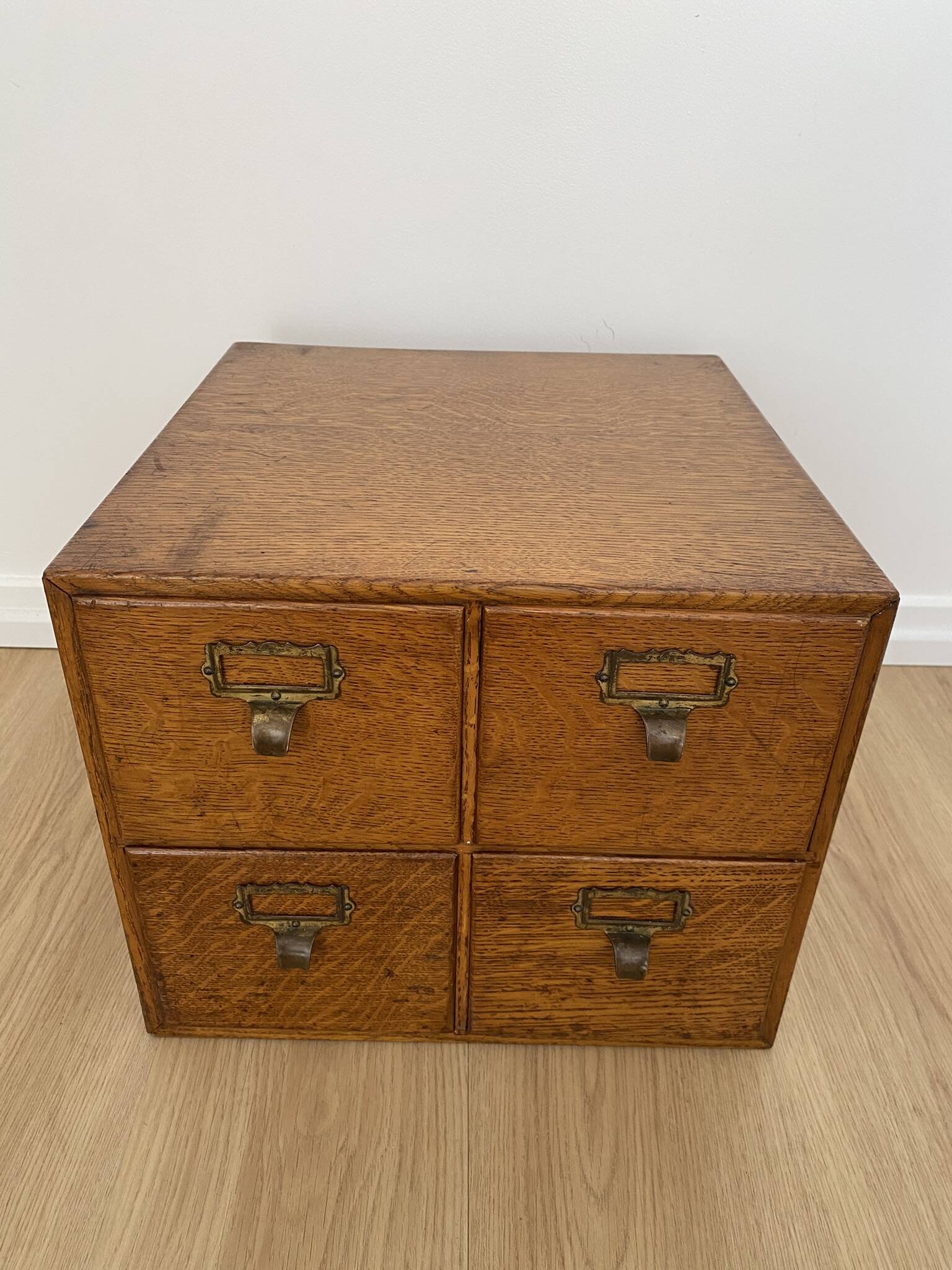 Vintage professional furniture, shannon unis france four-drawer filing cabinet for postcards