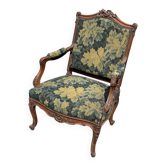 Fauteuil régence tapisserie végétal