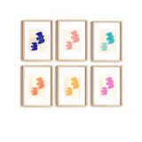 Original illustration on paper - birds - lilac - signed eawy