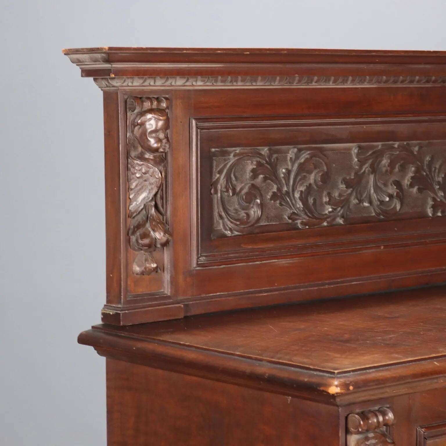 Antique neo-Renaissance walnut buffet, Italy, early 20th century.
