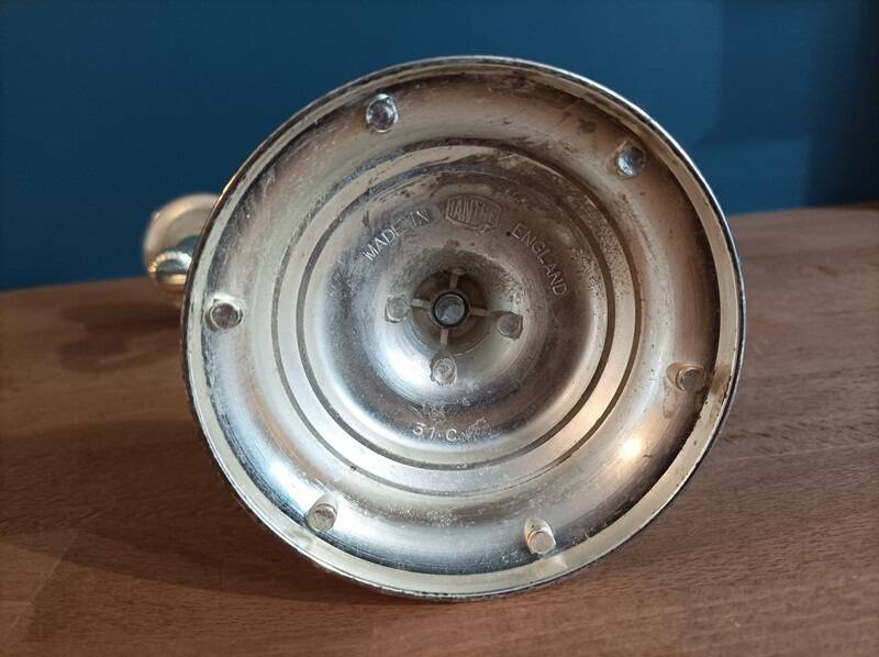 English candle holder triple pearl chandelier patinated chrome metal