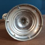 English candle holder triple pearl chandelier patinated chrome metal