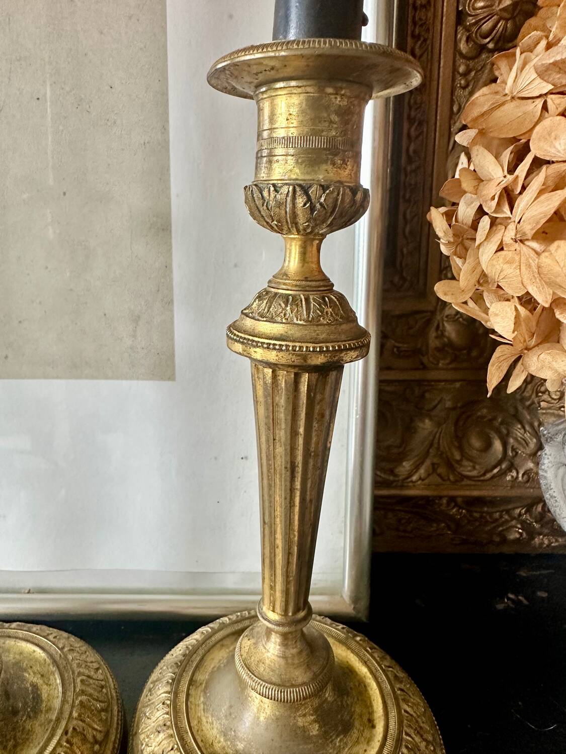 Pair of bronze candlesticks