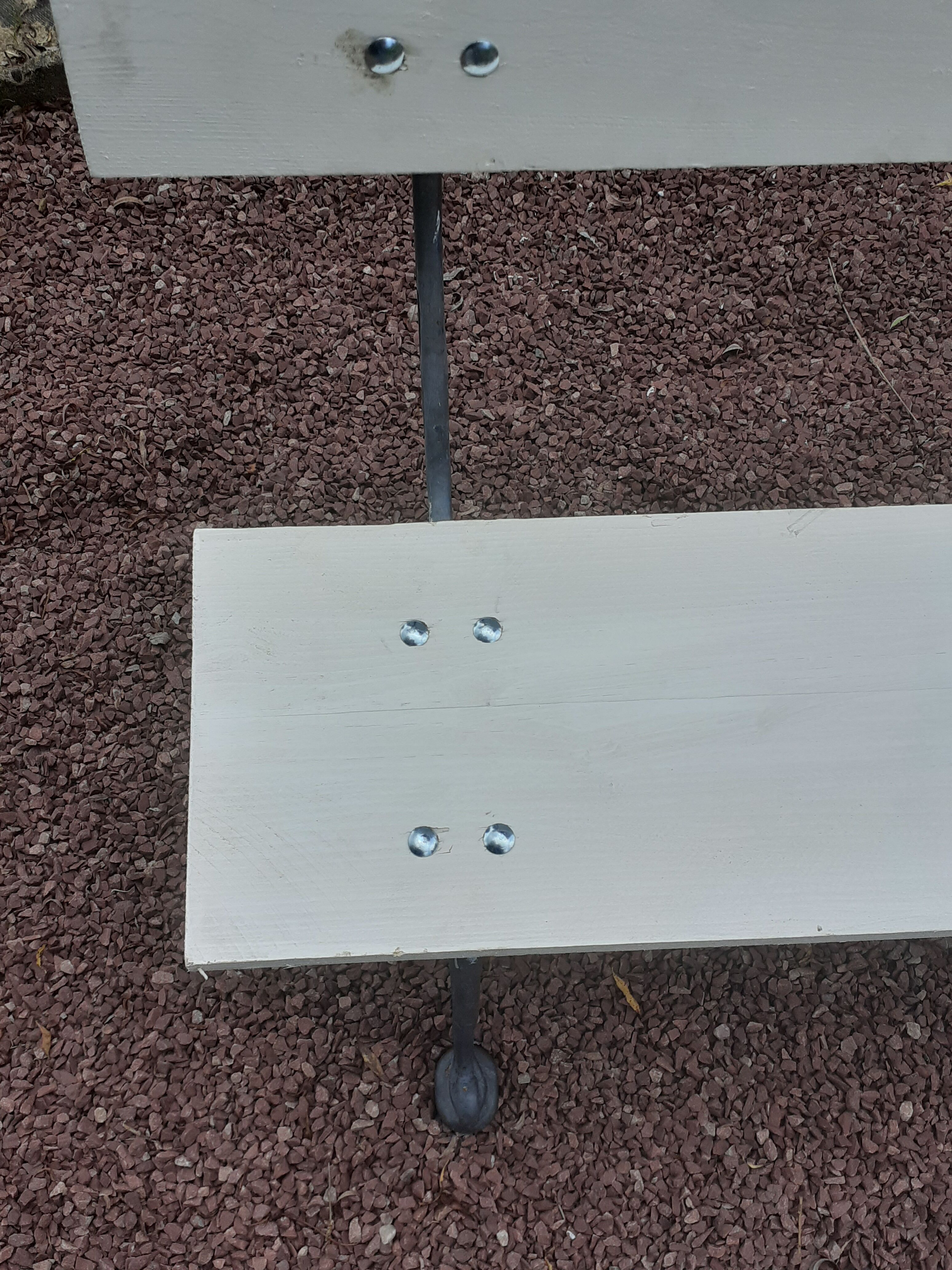 Garden bench with old cast-cast-or-cast-or-cast foot