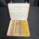 Tableware, case of 12 vermeil fruit knives and galalithe from the early 20th century.