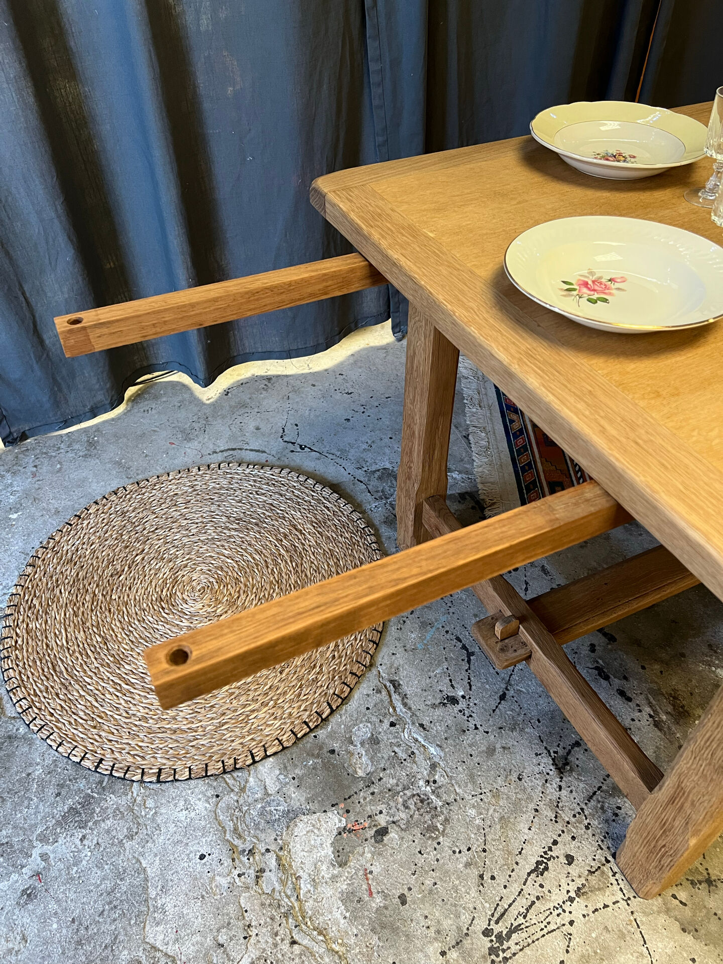 Table de ferme ancienne restaurée