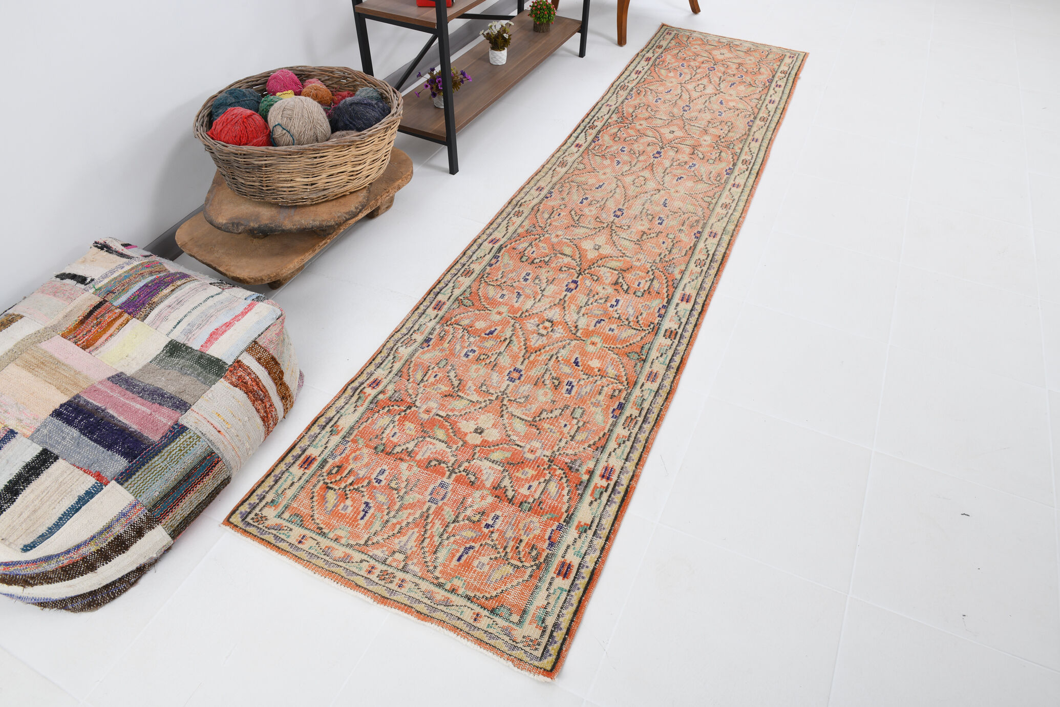 Vintage runner rug, 74x314cm