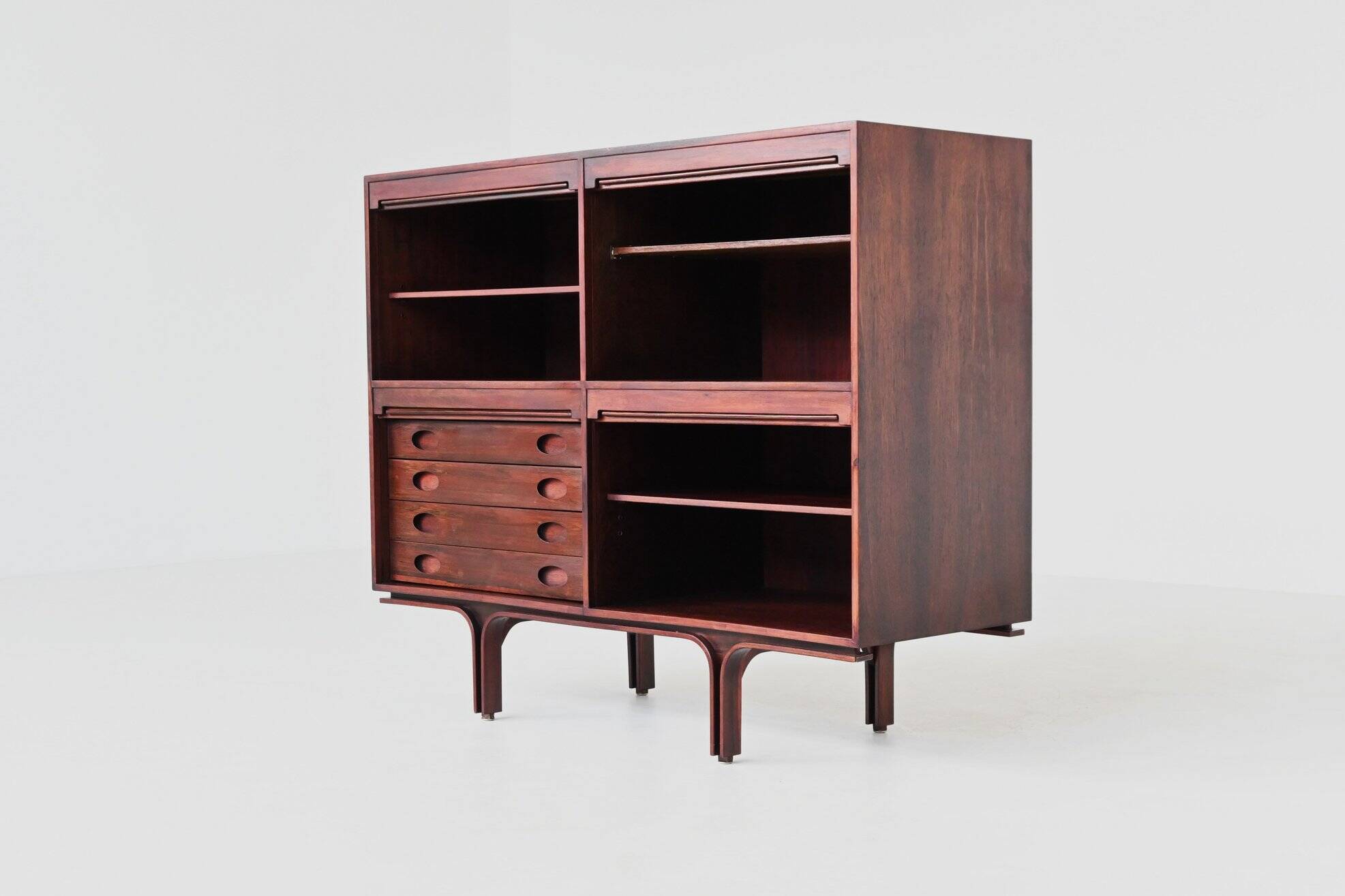 Meuble Gianfranco Frattini modèle 504 en palissandre Bernini Italie 1960