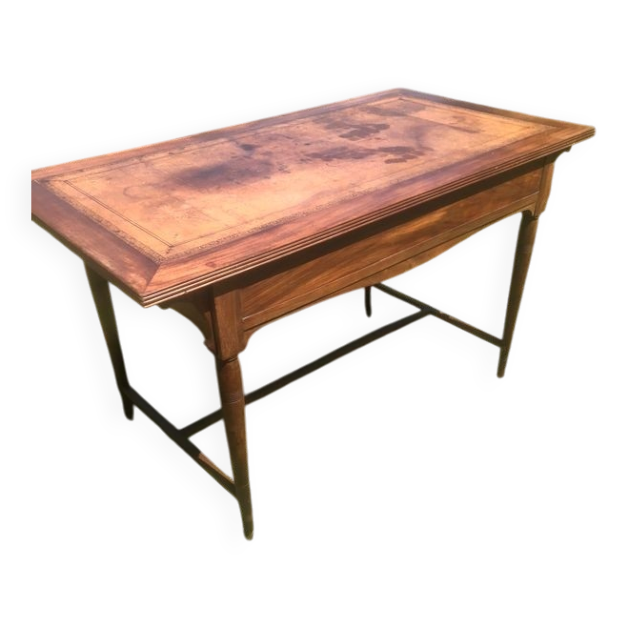 Antique desk with leather top