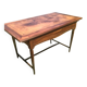 Antique desk with leather top