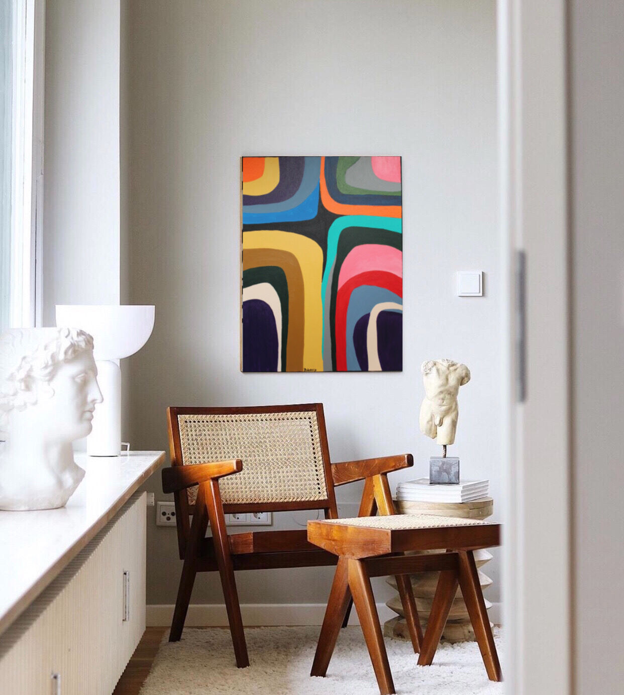 Colorful acrylic canvas for living room "Rainbow"