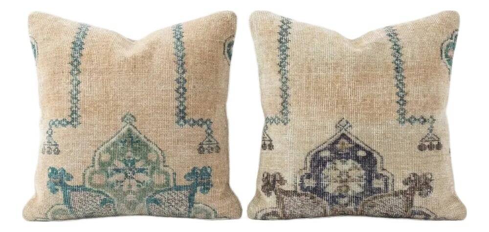 Lot de 2 housses de coussin turque vintage 51x51 cm