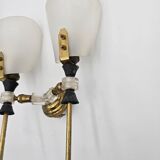 70's brass and plexiglass wall light