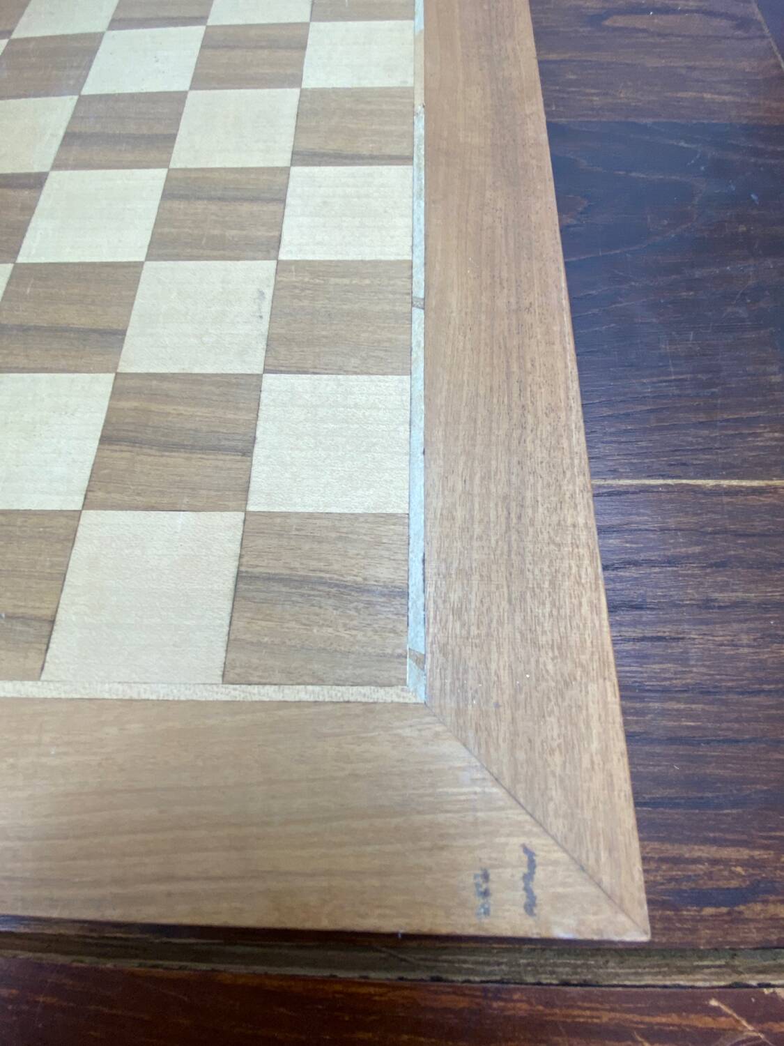 Old wooden chess game