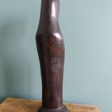 Statue sculpture vierge femme en bois noir ébène