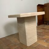 High table or pedestal table in travertine