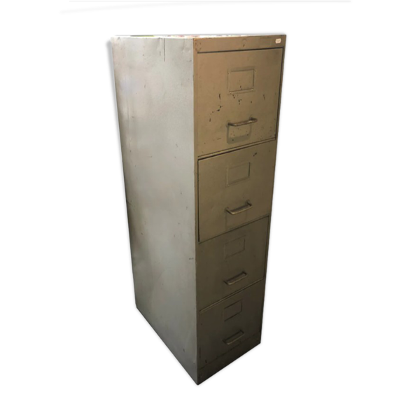 Casier métallique industriel meuble colonne à 4 tiroirs Classeur en métal  Armoire | Selency