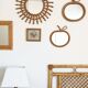 Pair of Apple-Shaped Mirrors in Bamboo and Rattan, France, 1960