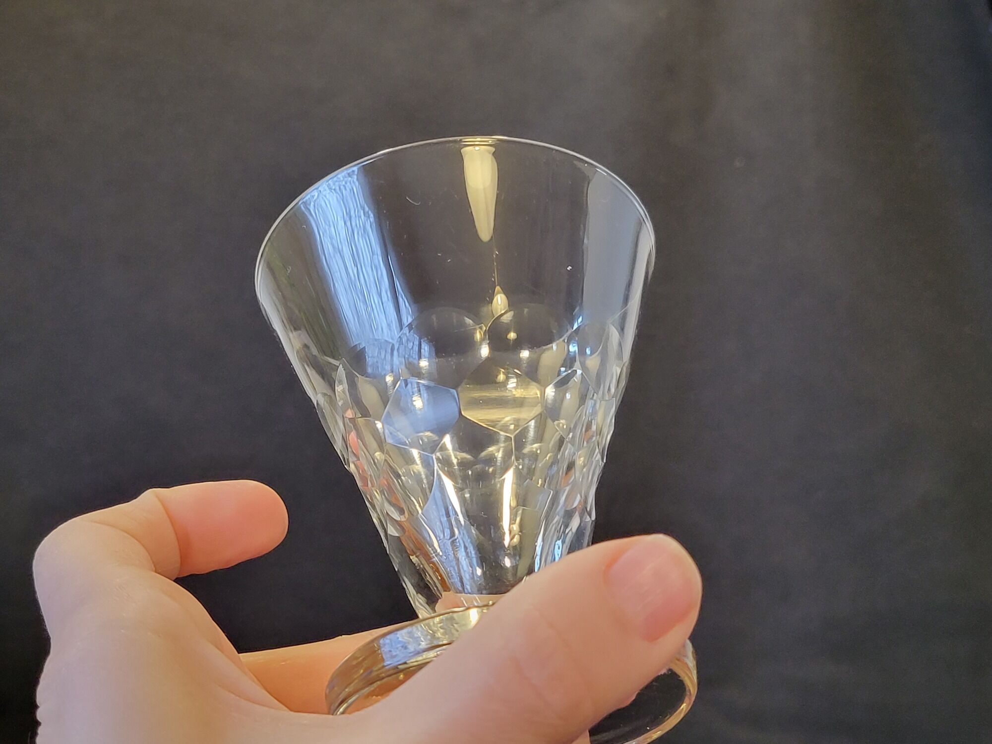 5 old glasses 1930 Verrerie Doyen Belgium model Lido faceted