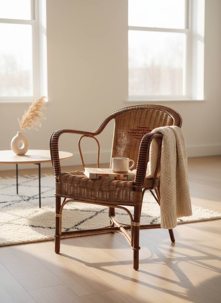 Vintage rattan armchair