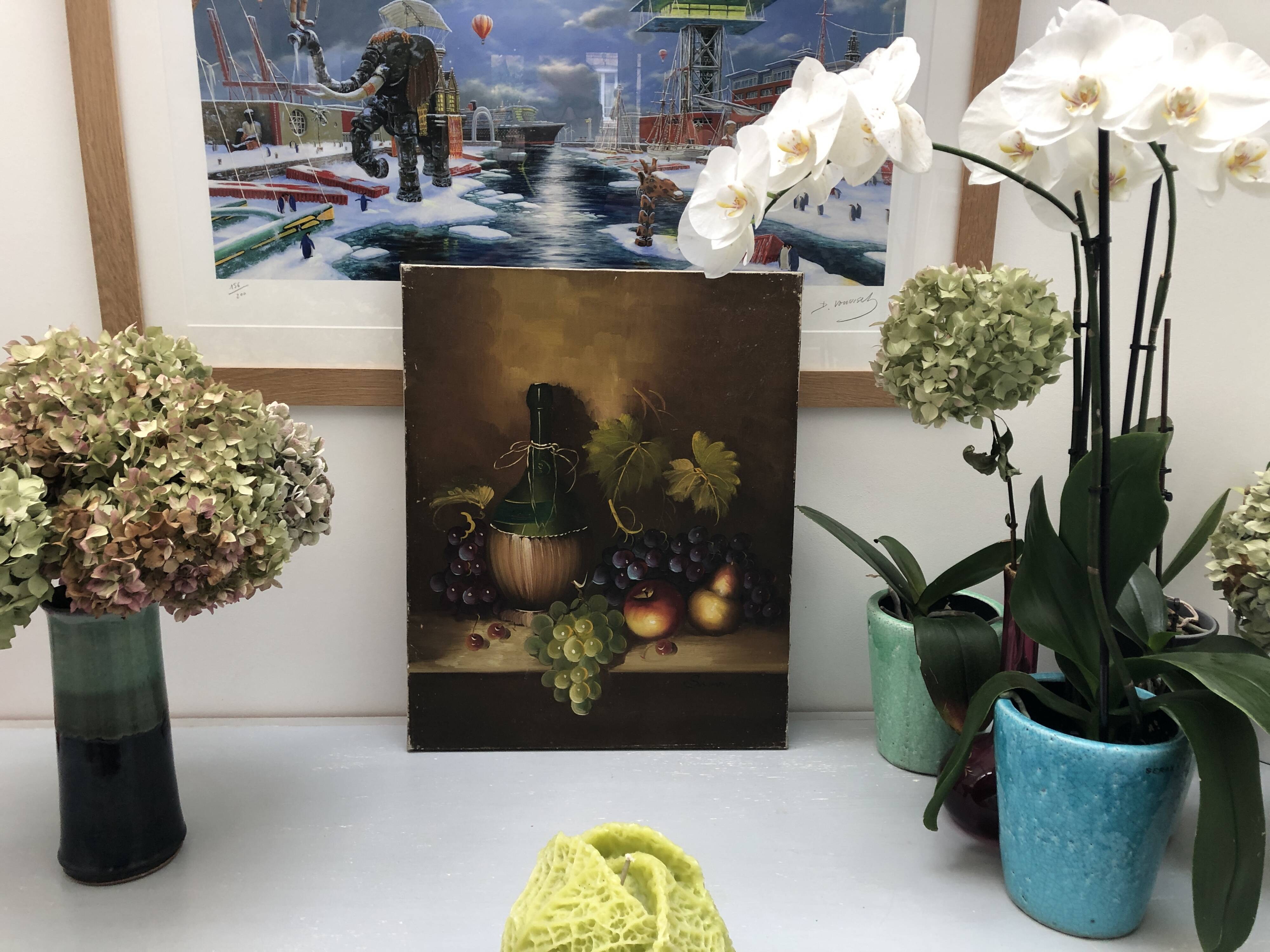 Still life painting with fruits