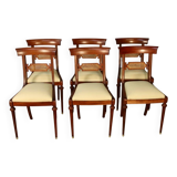 6 chairs from the brand Pierrefeu, a Lyon-based manufacturer, mahogany.