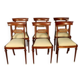 6 chaises de la marque Pierrefeu , fabricant lyonnais, acajou