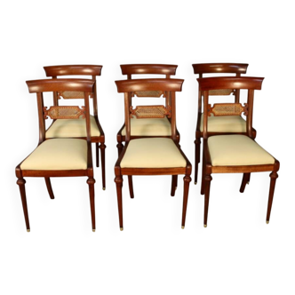 6 chairs from the brand Pierrefeu, a Lyon-based manufacturer, mahogany.