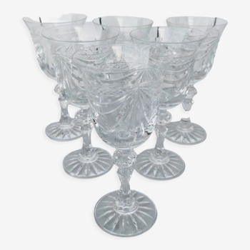 Wine glasses in crystal frieze vintage ribbons