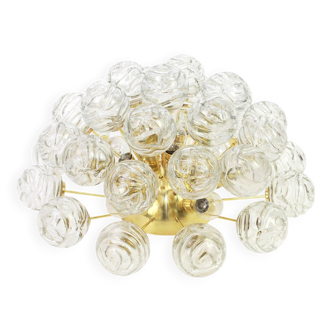Sputnik Ceiling Lights with Snow Glass Balls by Doria, Germany, 1970s