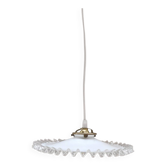 Suspension en opaline blanche crantée