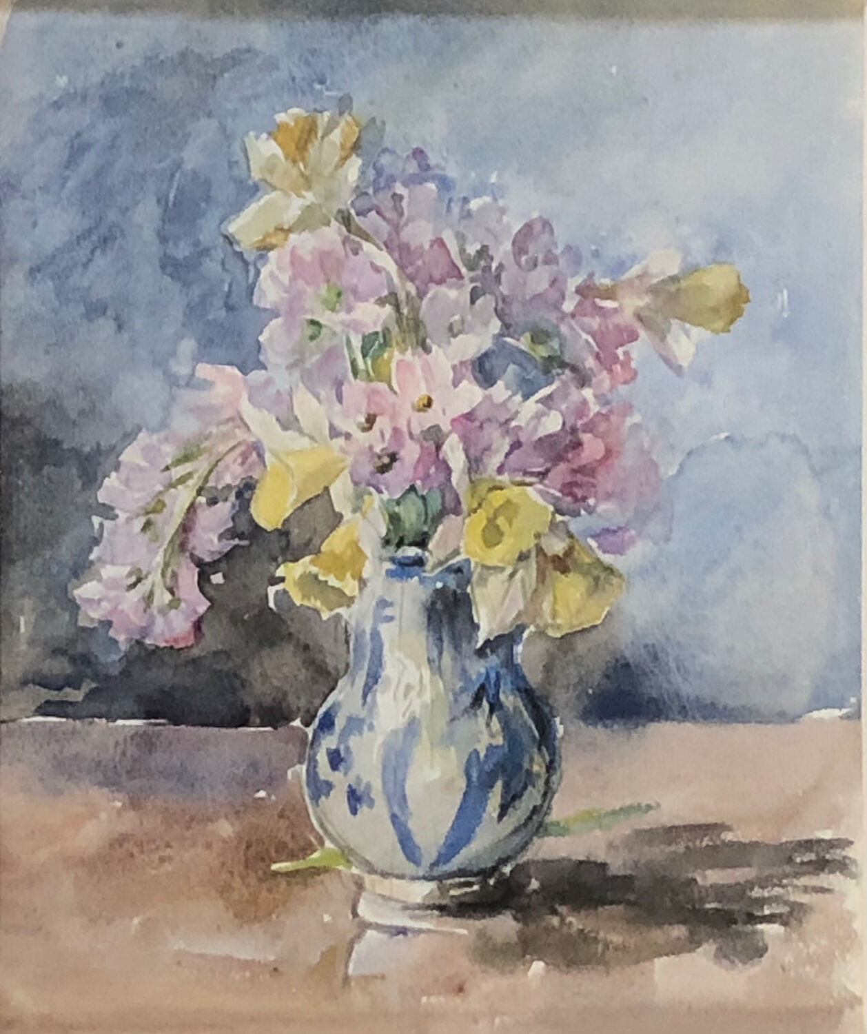 Watercolor bouquet , anonymous XXth