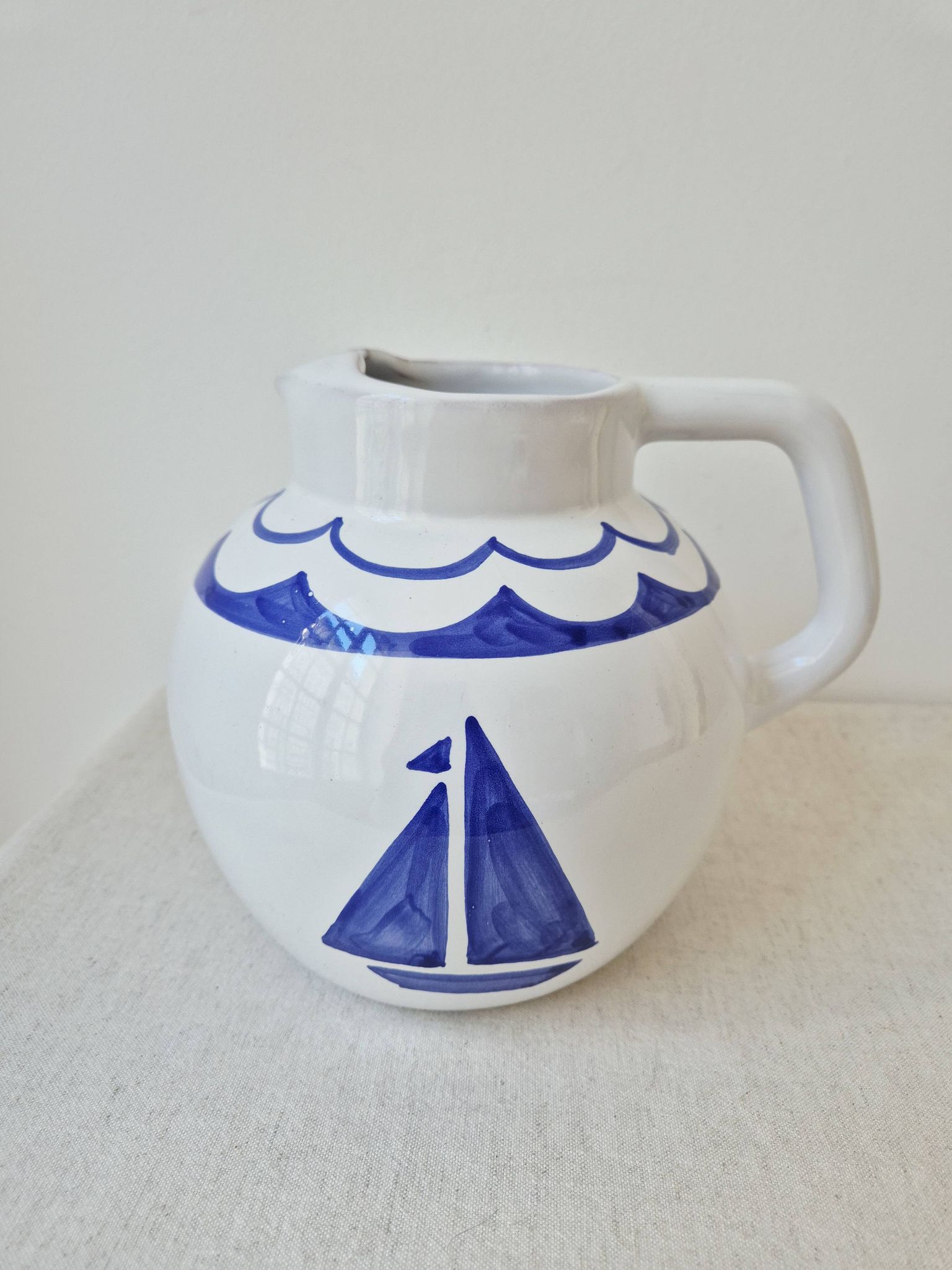 Vase en céramique peint à la main "Bateau" - Signature Pauline