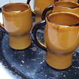 6 glazed terracotta mugs