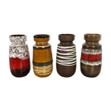 Set of four vintage pottery fat lava "242-22" vases made by Scheurich, Germany