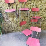 Lot 6 red formica chairs