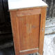 Old louis philippe style bedside table in wood & white marble