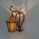 Unique wall lamp in bamboo and fabric, Lantern Design/One, Italy, 1960s