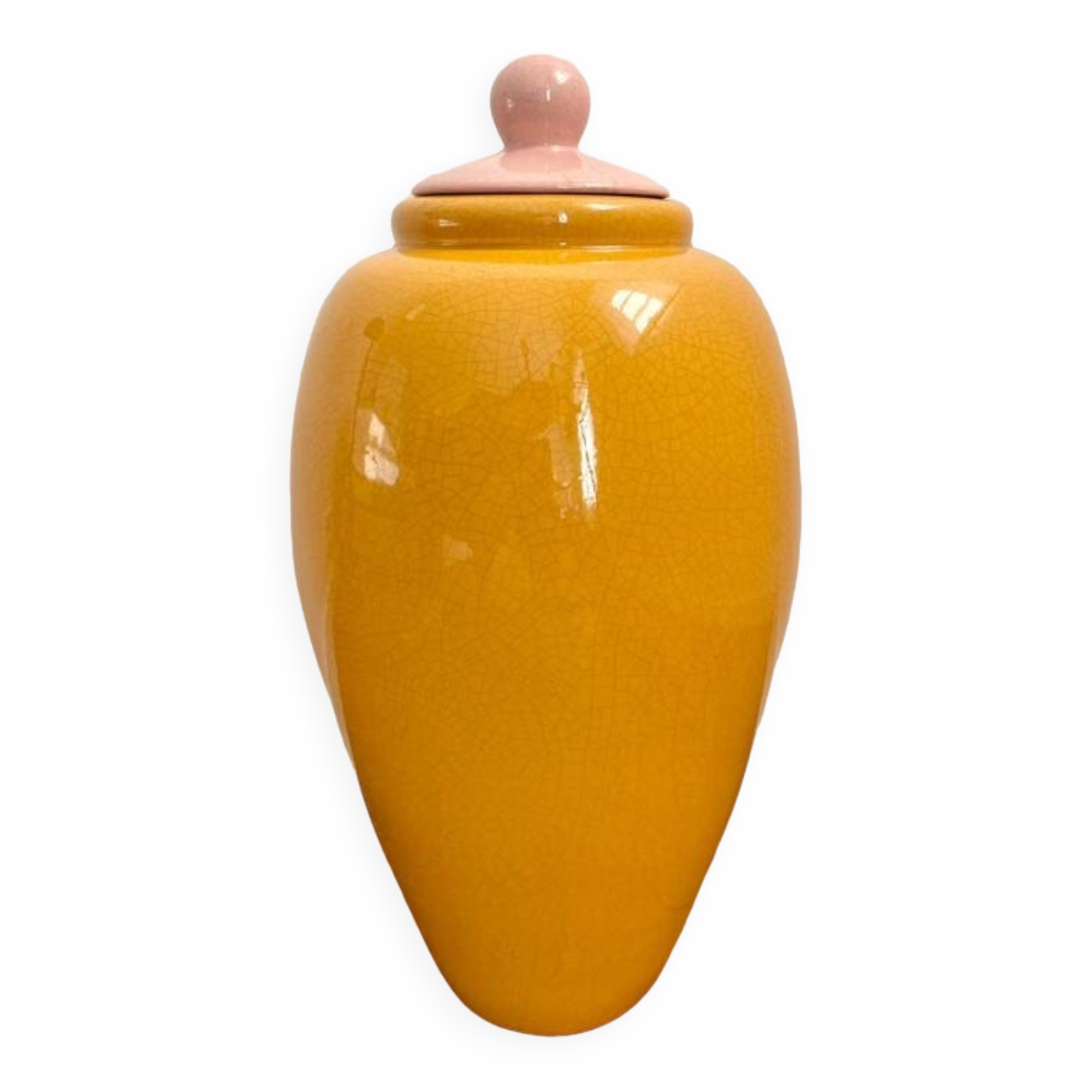 Saint Clément Vase France Yellow Pink