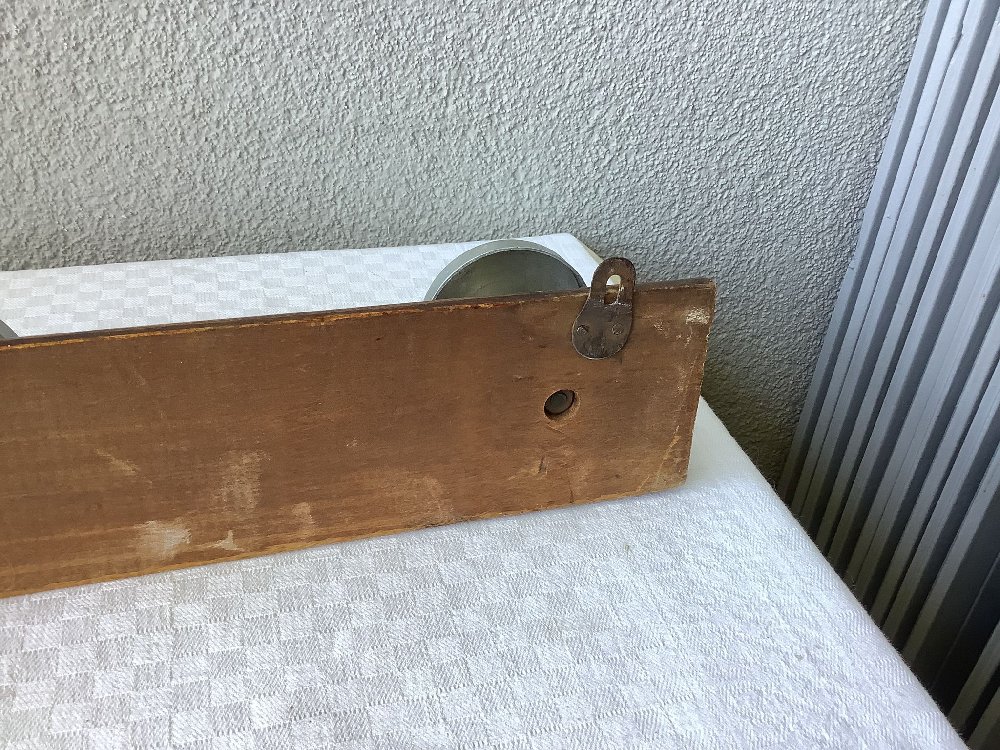 Coat rack hook wood and zinc vintage 50'
