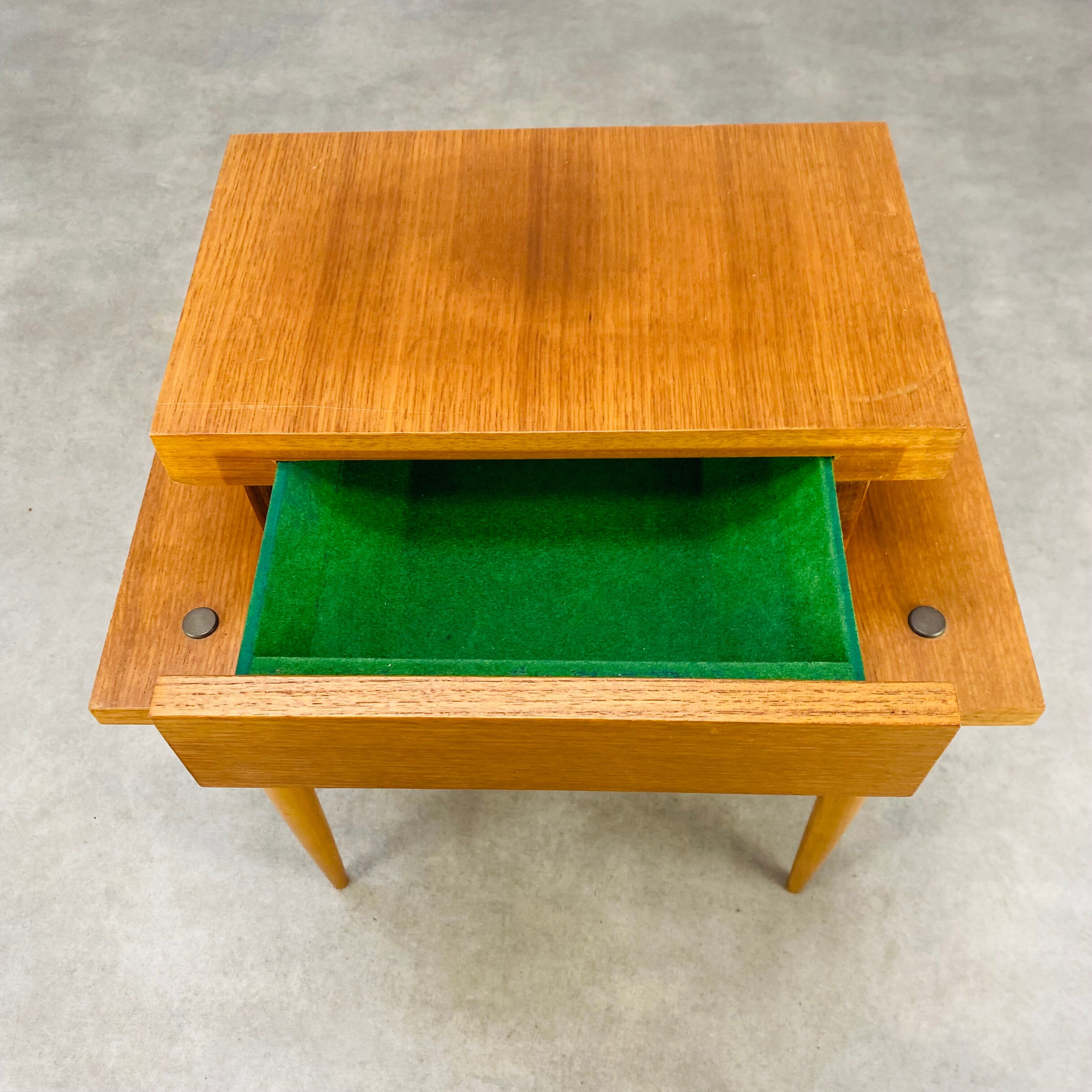 Scandinavian bedside table 50s blond wood