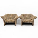 Pair of jacquard fabric armchairs, Mario Bellini, "Le stelle" B&B Italia,70