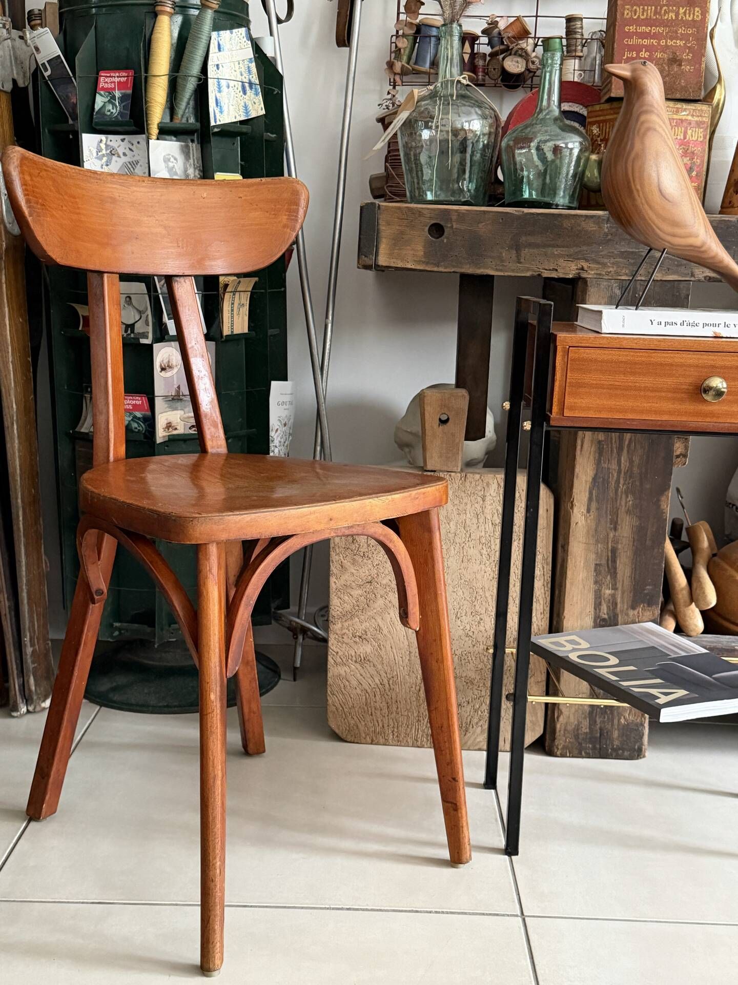"Bistro chair 'Banana' Luterma in curved wood – 1950s"