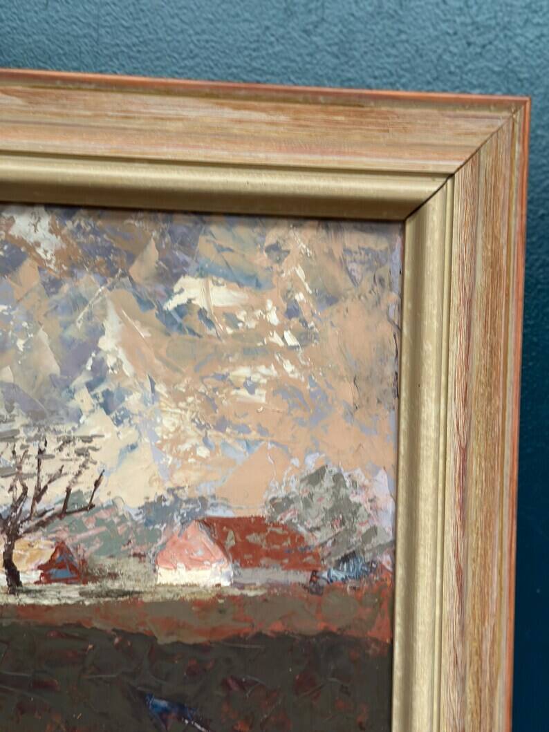 Original Swedish Oil on Panel – “Landscape” by Bertil Wahlberg – Signed – Vintage and Framed – 48 × 41.5 cm (18.9" × 16.3")